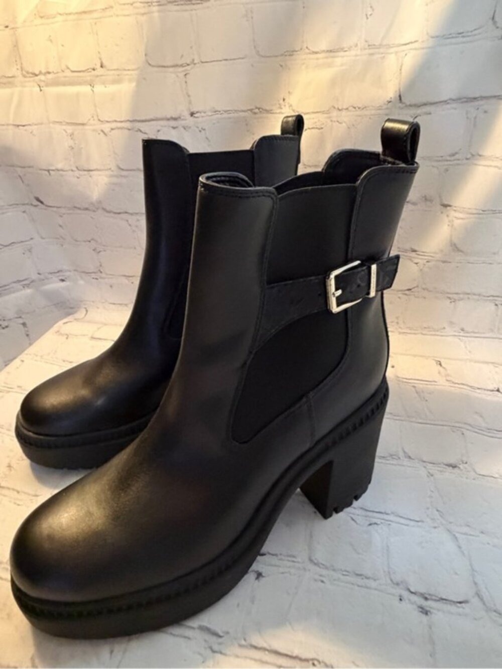 ✨Calvin Klein Fayth Wedge Ankle Boots – Black  Size 10 Retail $179 NWOT